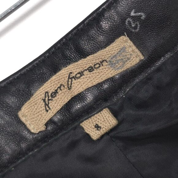 NWT Rem Garson Size 8 Pants Women’s GENUINE LEATHER Black Bootcut 90s VINTAGE - Picture 2 of 12